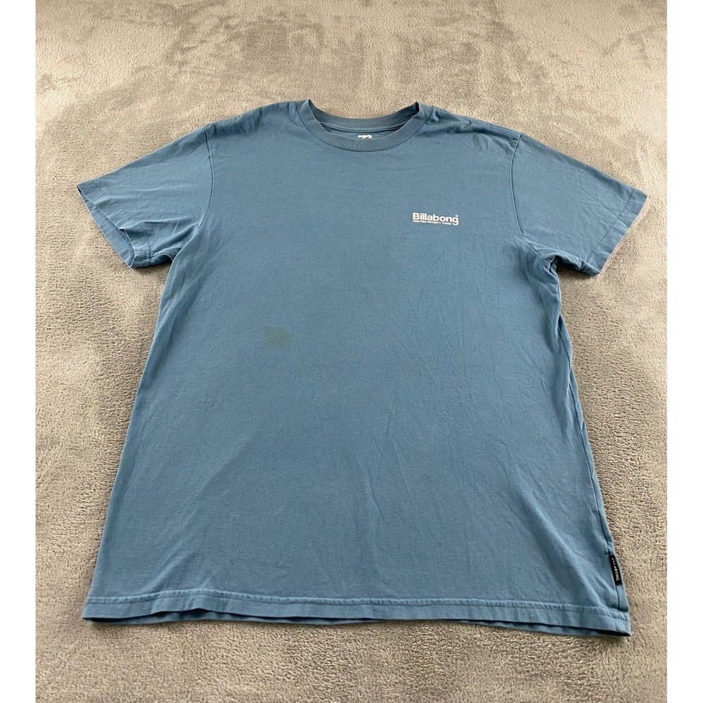Billabong Mens Premium Tee Blue Short Sleeve Graphic T-Shirt Medium Cotton